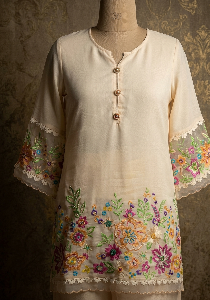 Designer Beige Vinaya Co-Ord Set for Women