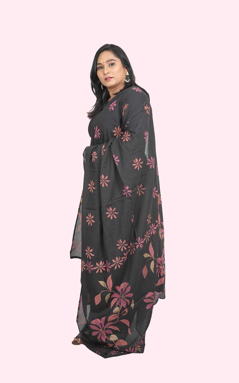 Black Rudra A Line cotton Suit set