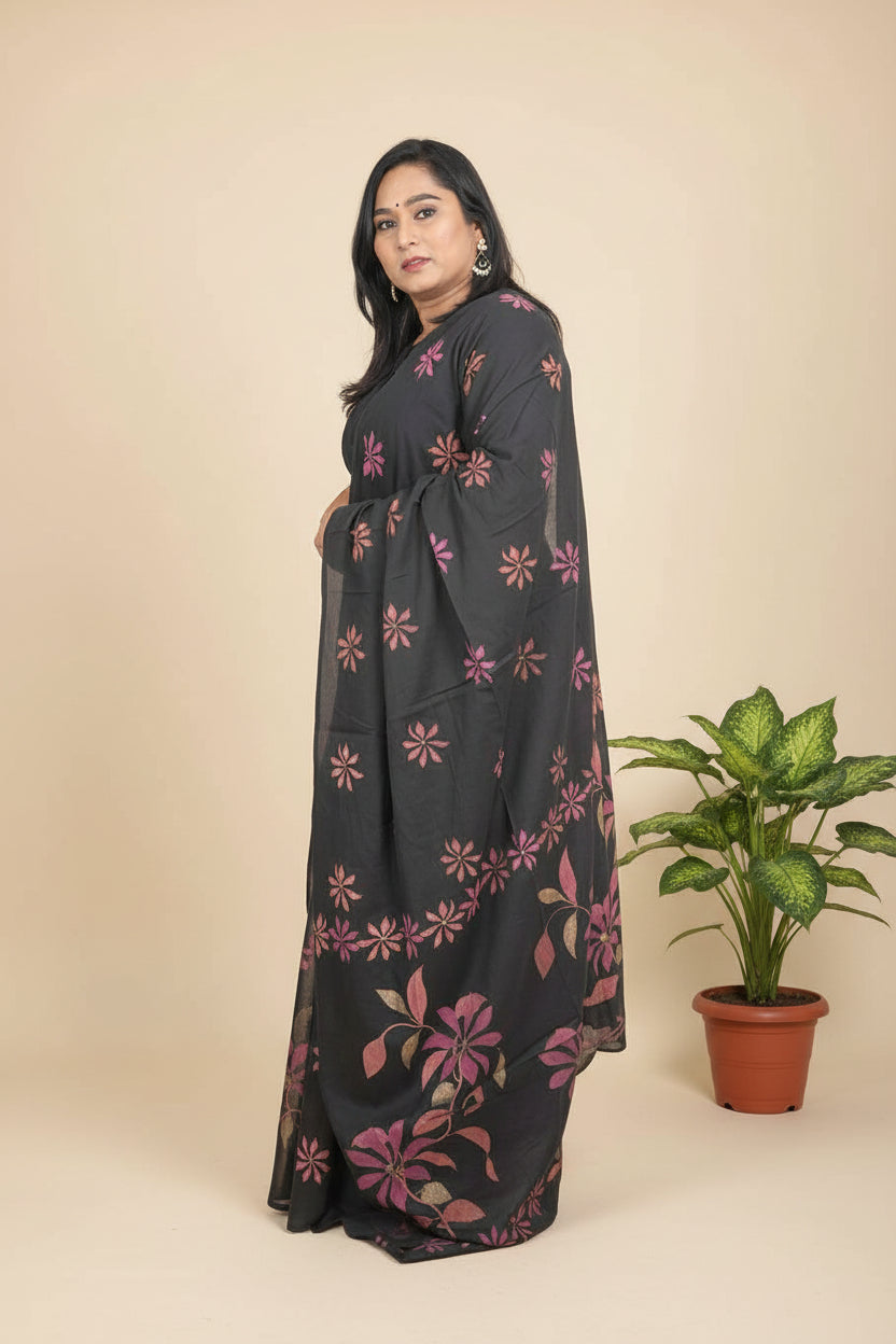 Black Rudra A Line cotton Suit set