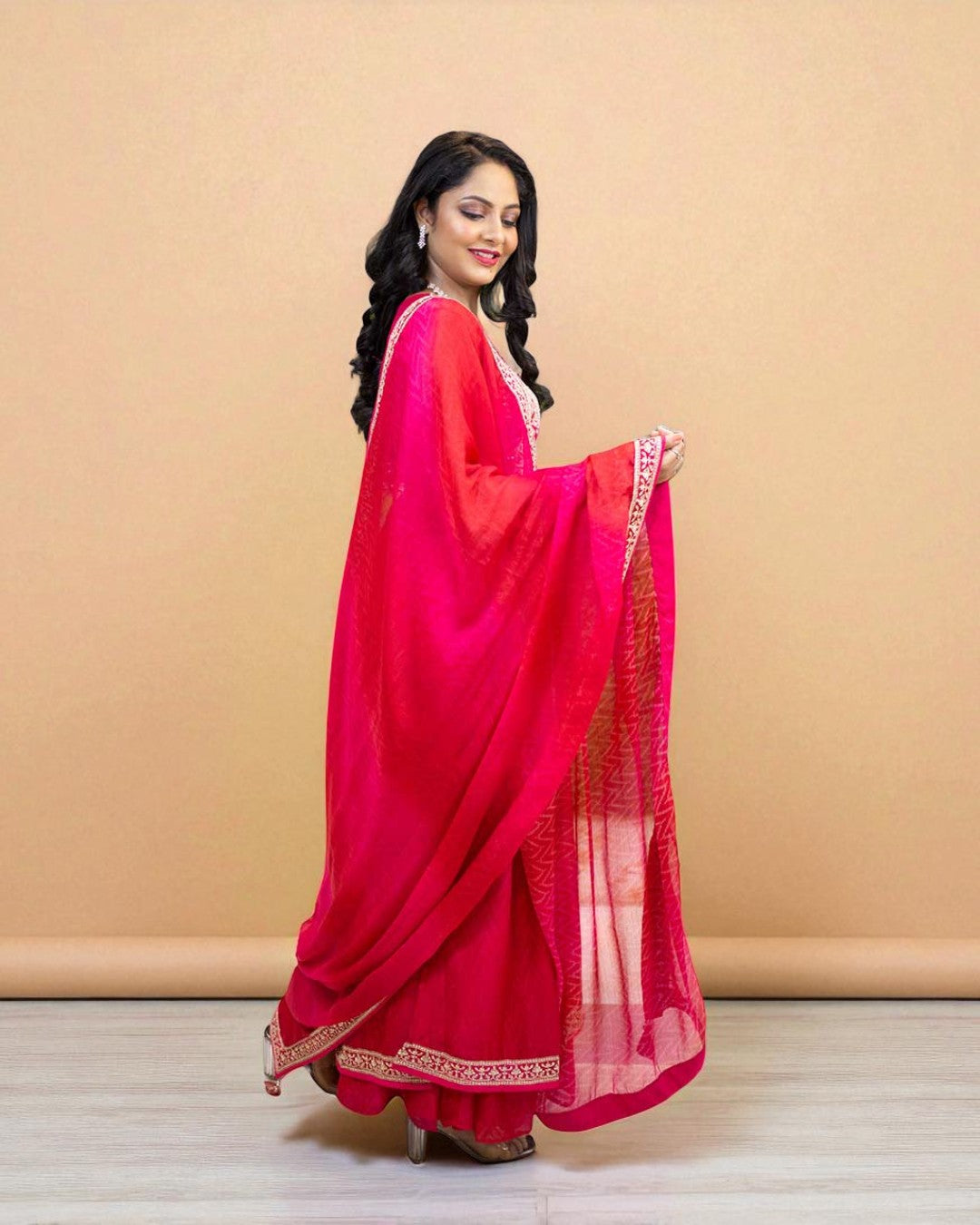 Pink Nyra Cut Tensil silk suit Set