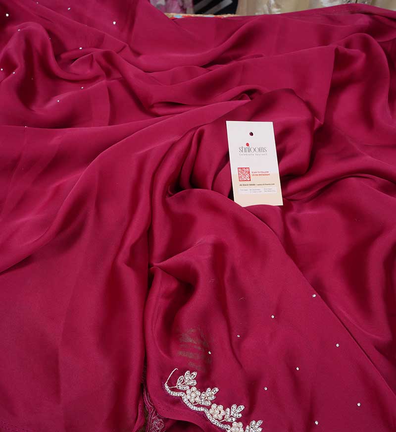 Anjali Maroon crepe saree