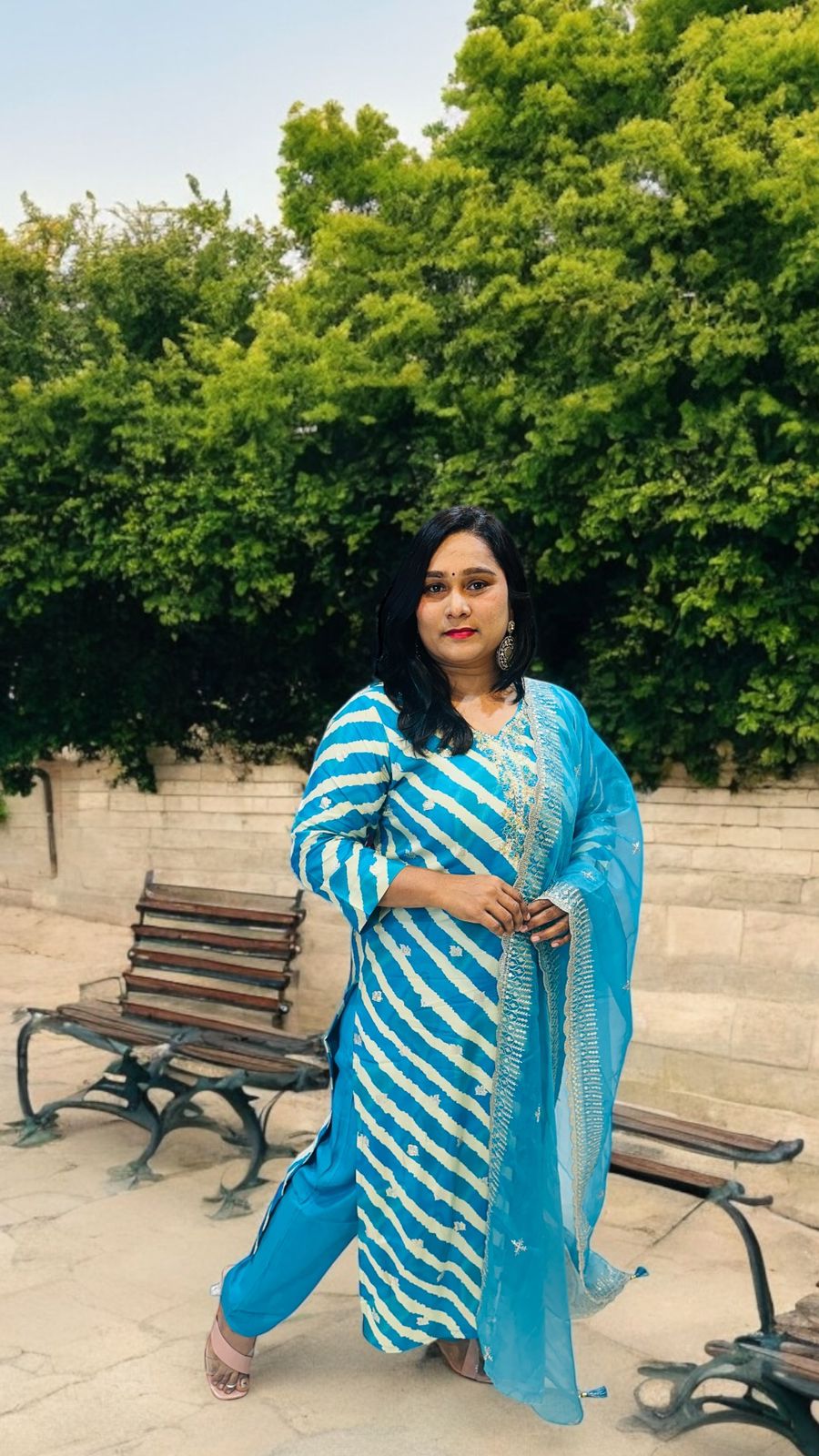 Blue Lehariya Suit set-NEW ARRIVAL