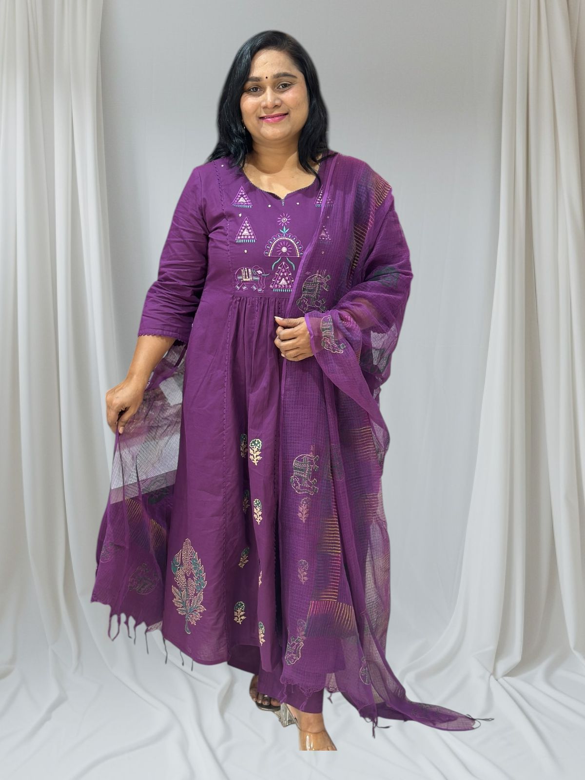 Purple Anuja Cotton suit set