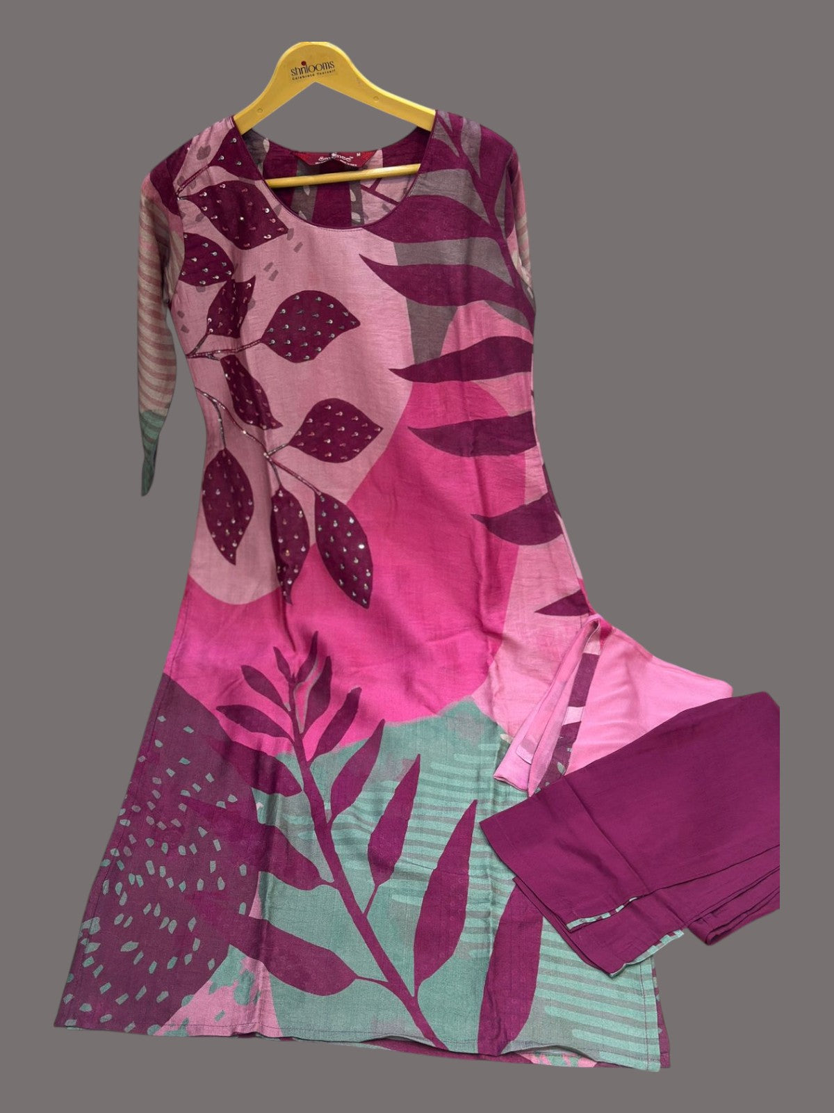 Magenta Menta Semi Linen suit set
