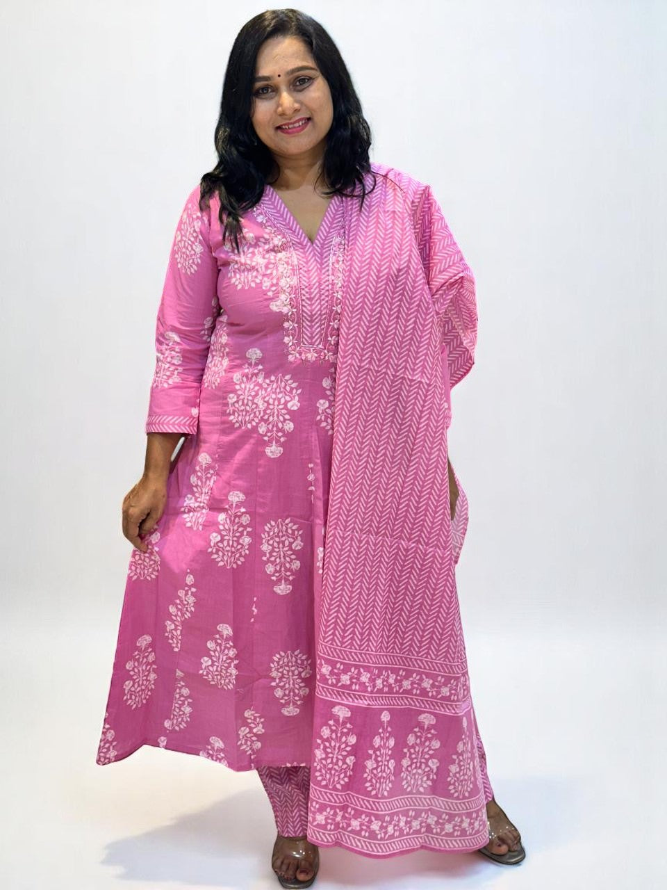 Pink Yuvi Anarkali suit set