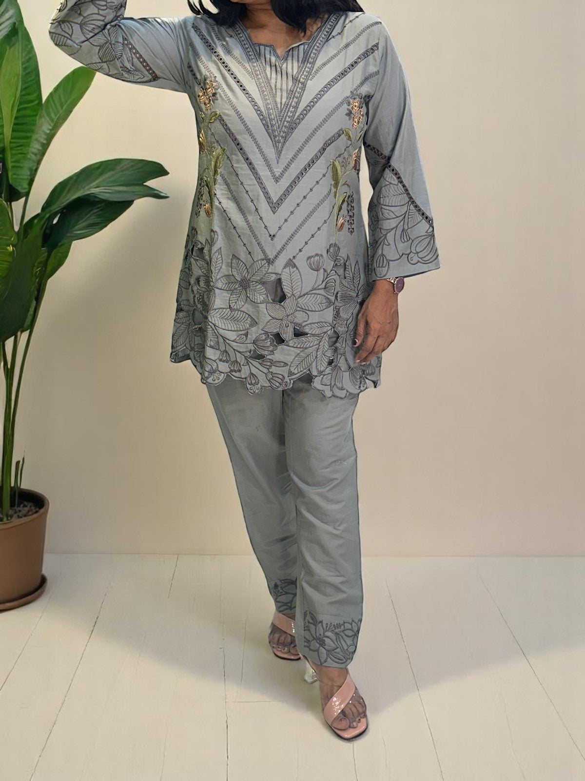Grey cotton Co-ord set