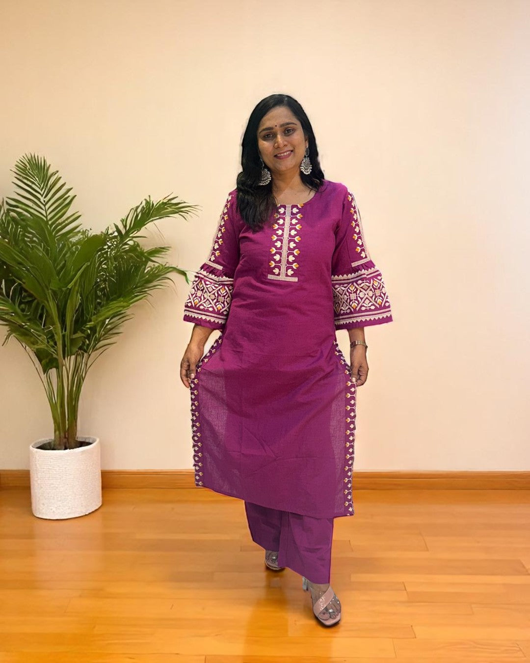 Magenta Elina Flex cotton Kurta Set