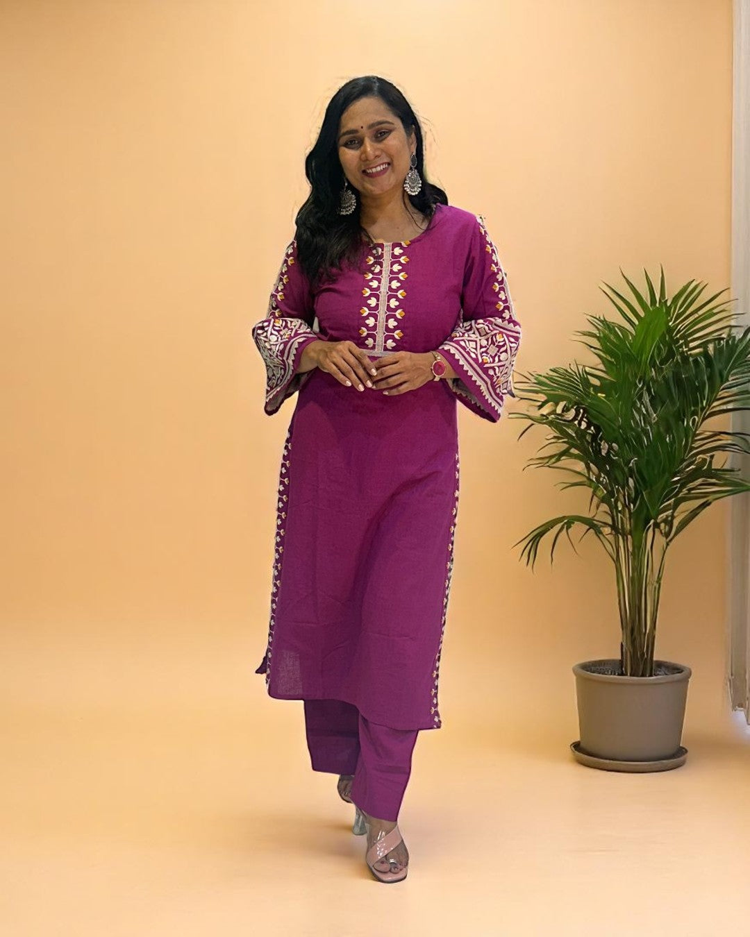 Magenta Elina Flex cotton Kurta Set