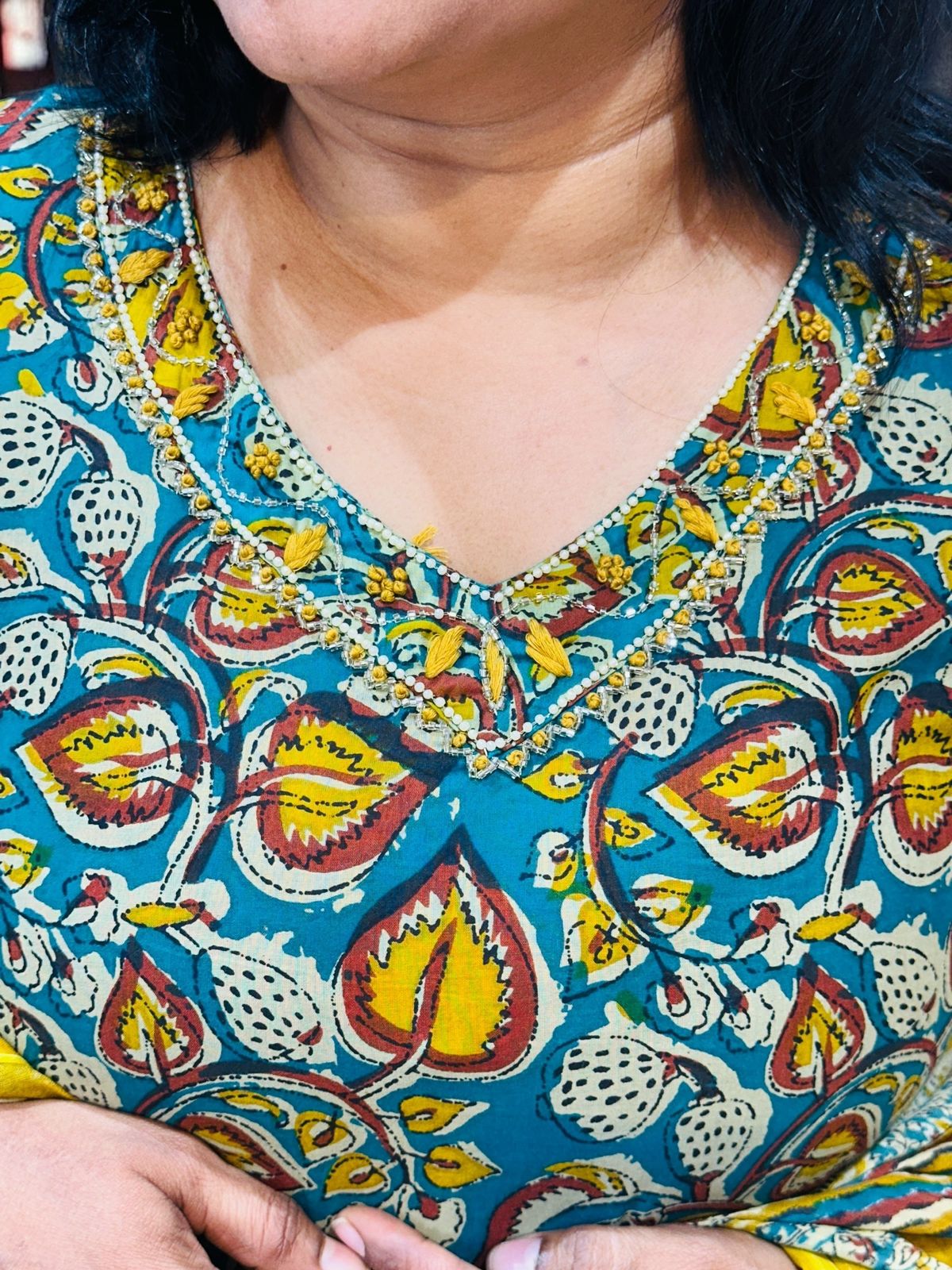 Blue Shefali Kalamkari Suit set
