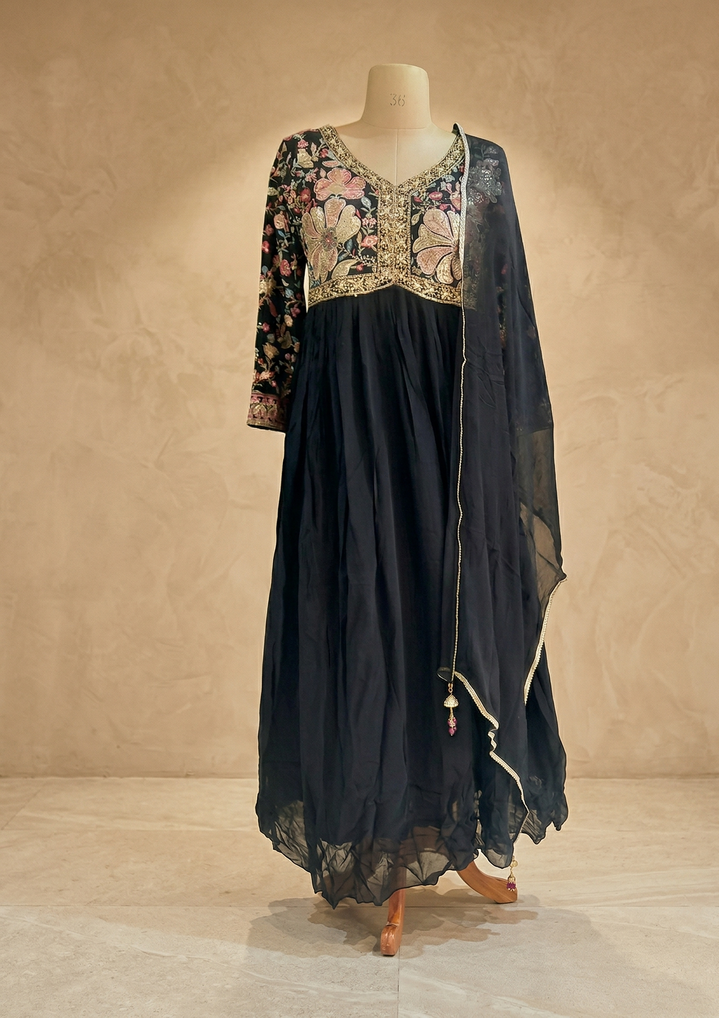 Black Varini Georgette Anarkali Gown - Best seller