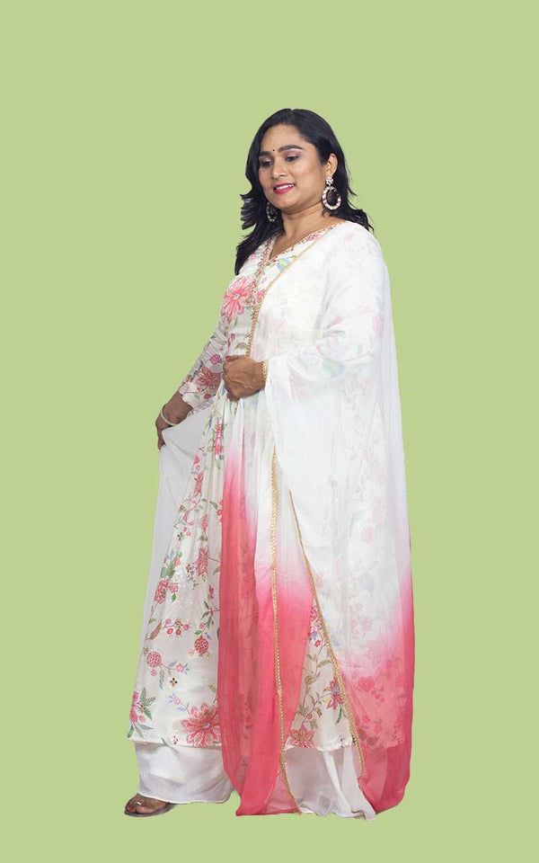 Offwhite Angrakha Chinon silk set