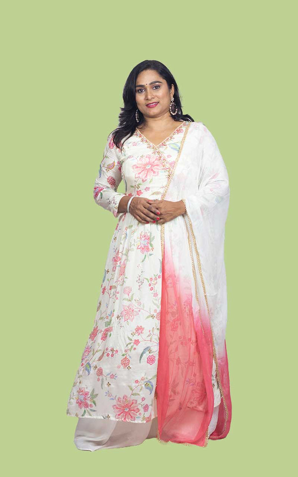 Offwhite Angrakha Chinon silk set