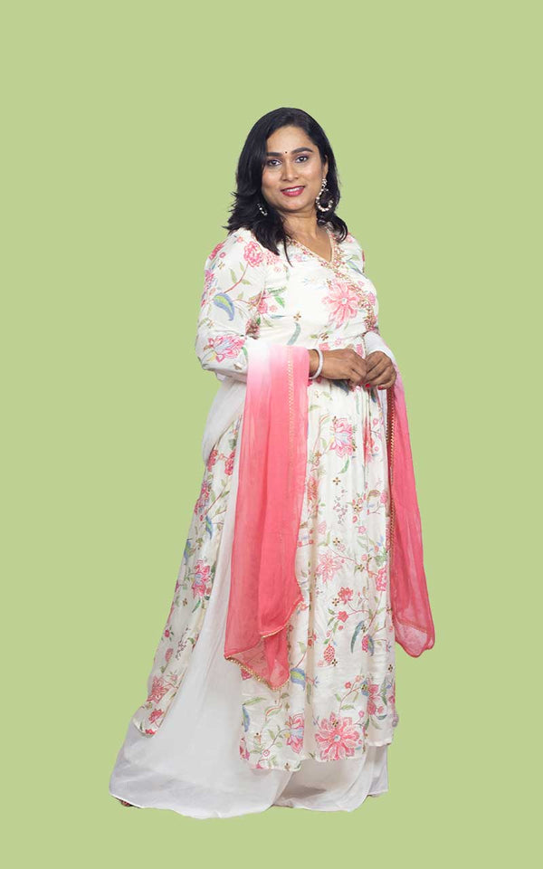 Offwhite Angrakha Chinon silk set
