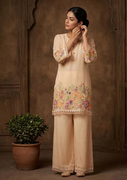 Beige Ethnic Co-Ord Set for Women