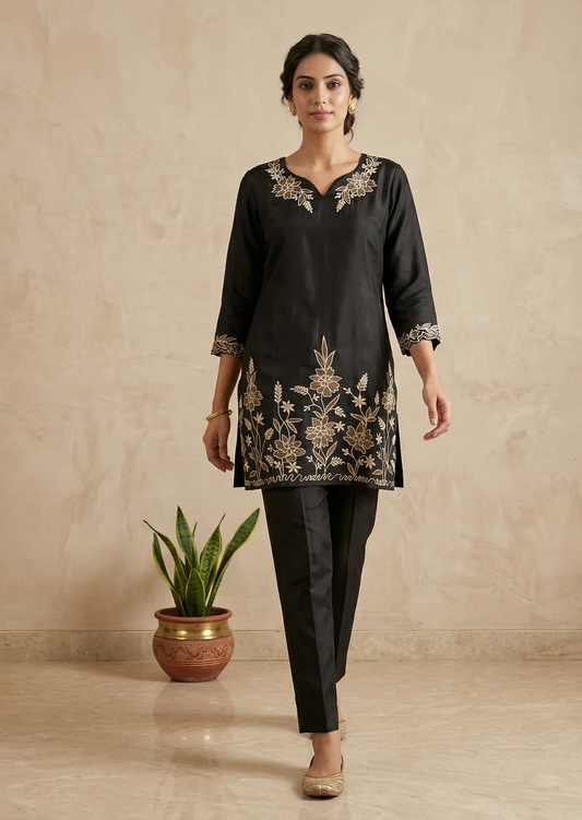 Black Mehar Muslin Co-ord set