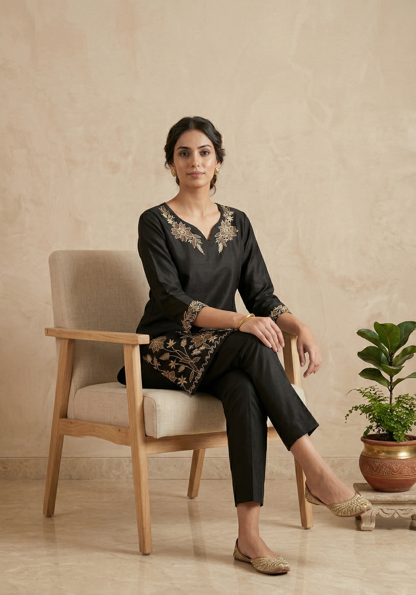 Black Mehar Muslin Co-ord set