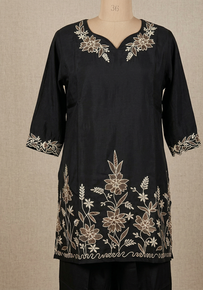 Black Mehar Muslin Co-ord set