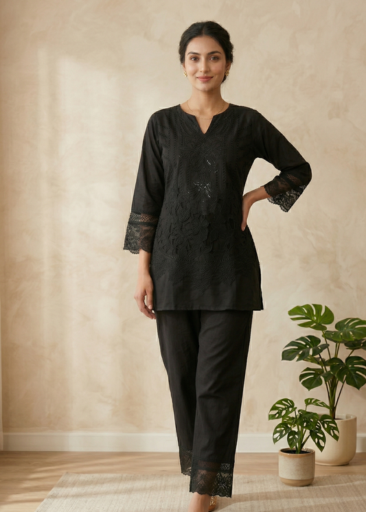 Black cotton Co-ord set