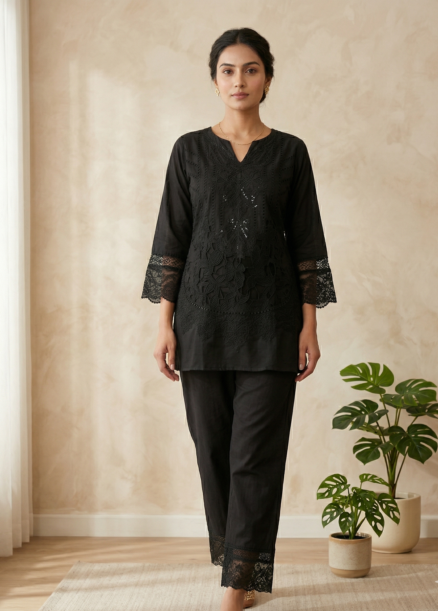Black cotton Co-ord set