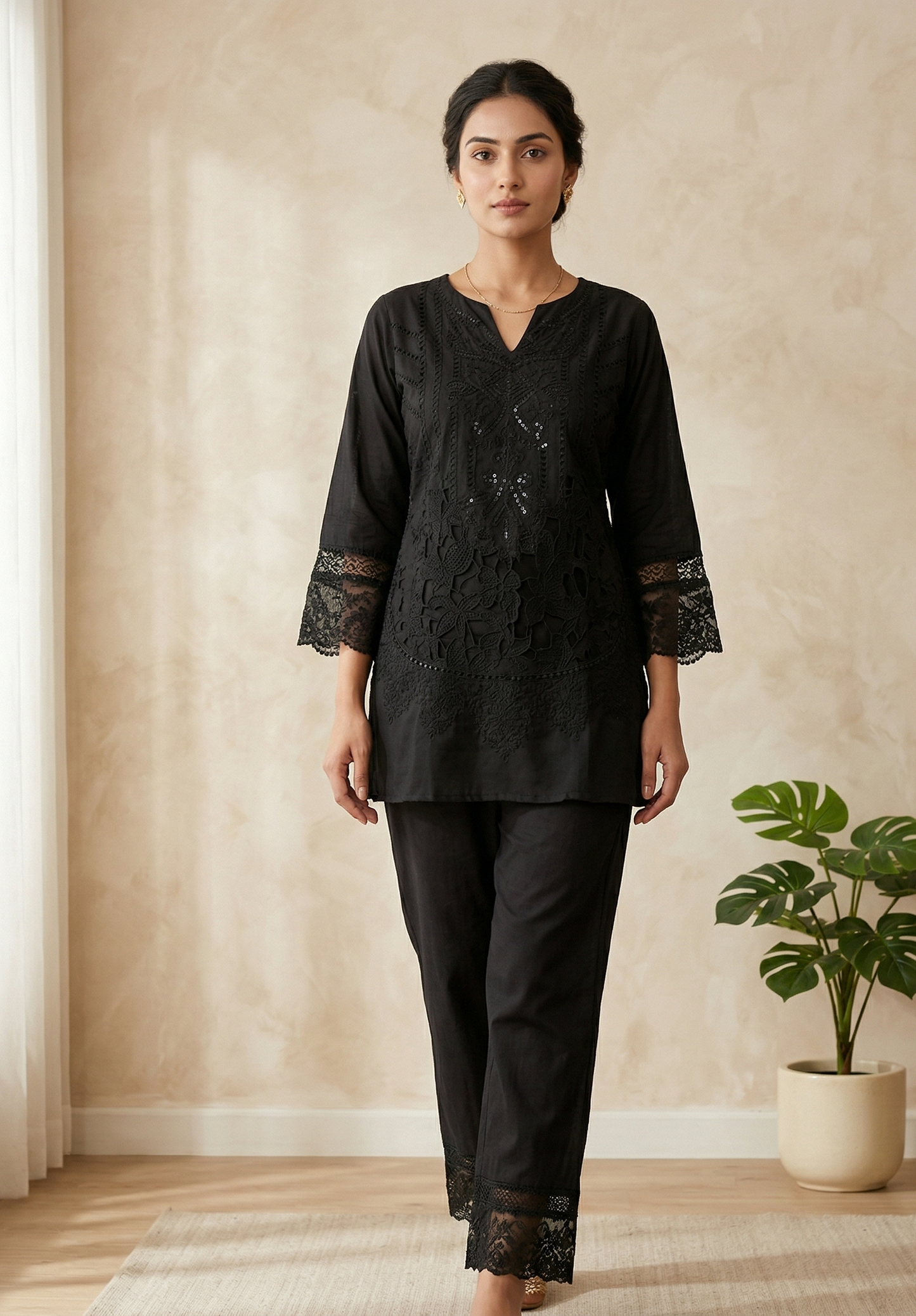 Black cotton Co-ord set