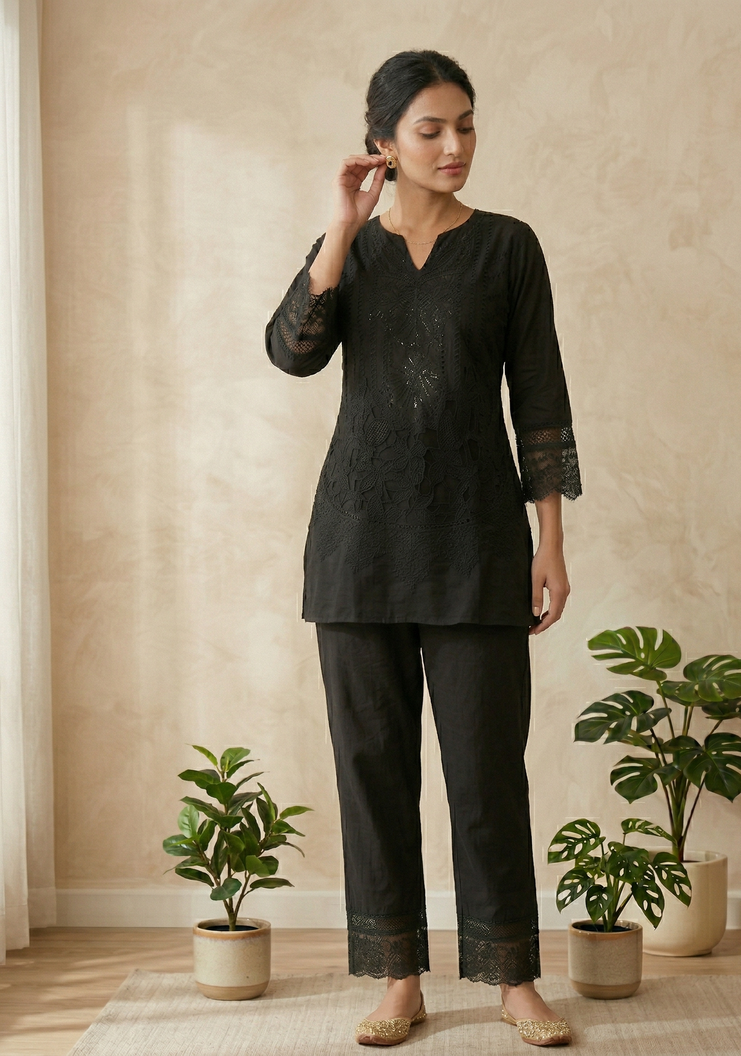 Black cotton Co-ord set