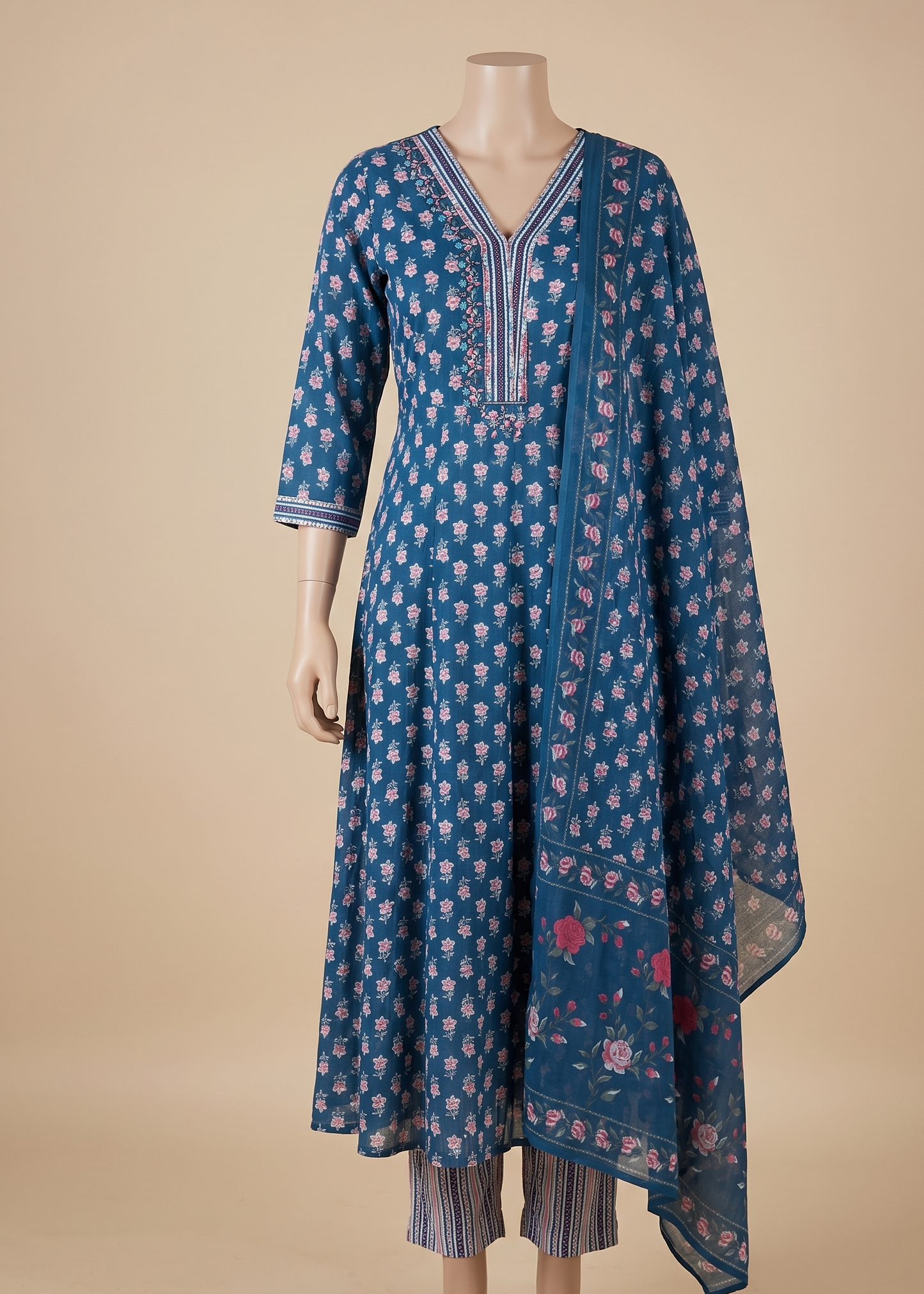 Blue Fella Anarkali suit set