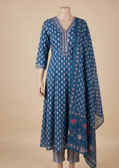 Blue Fella Anarkali suit set