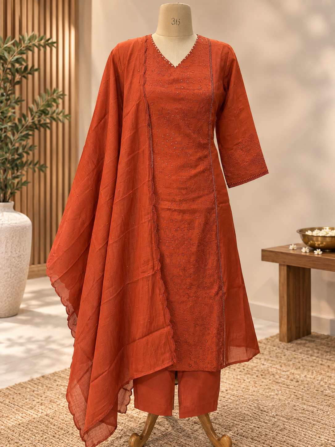 rust A line suit