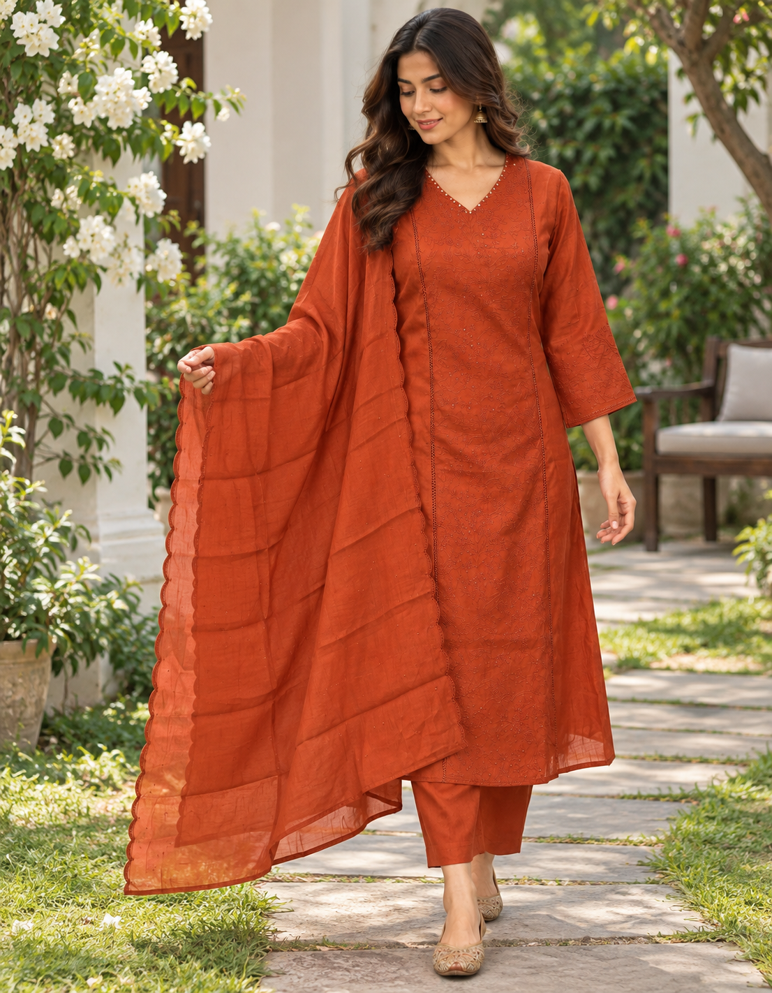 rust A line suit