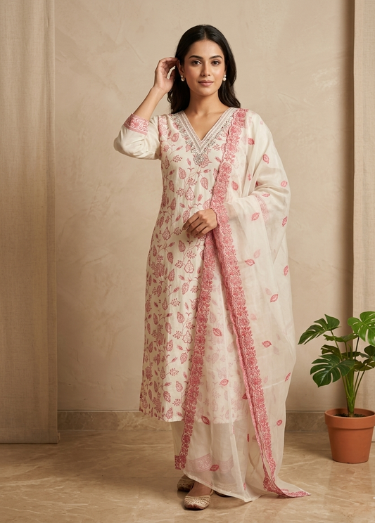 Gargi Offwhite Straight Suit Set With Duppata