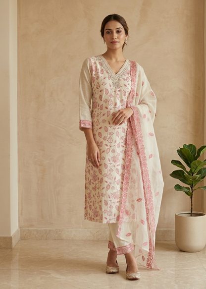 Gargi Offwhite Straight Suit Set With Duppata
