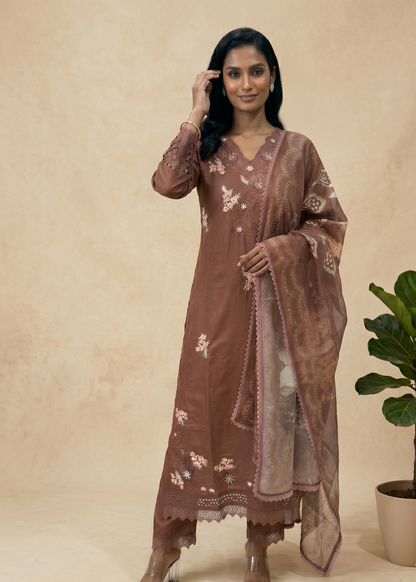 Brown Zainab Pakistani suit set