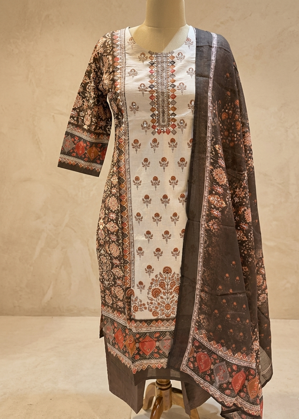 Charvi Brown cotton Suit Set - Best seller
