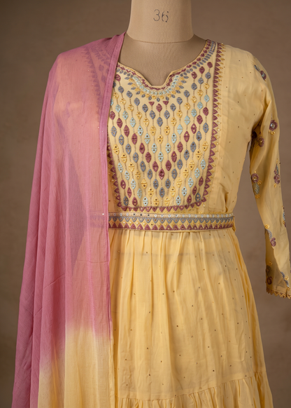 Yellow Nyra Cut Mulcotton Suit set - set of 3