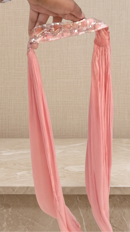 Dusty Pink Sharara Three Piece Set