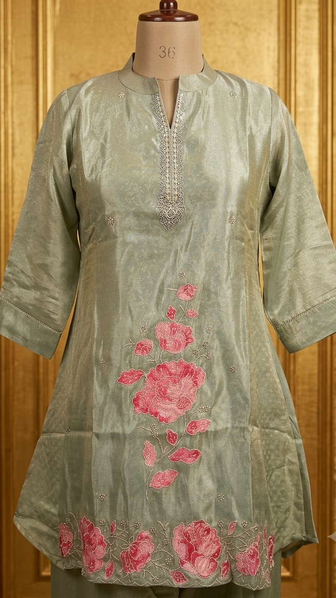 Zara Greeb Farshi Salwar Suit Set With Dupatta