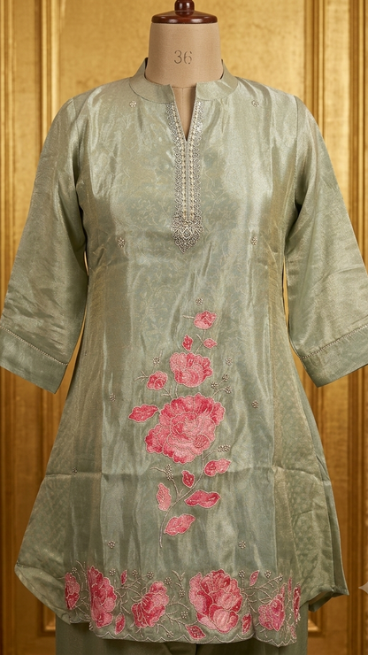 Zara Greeb Farshi Salwar Suit Set With Dupatta