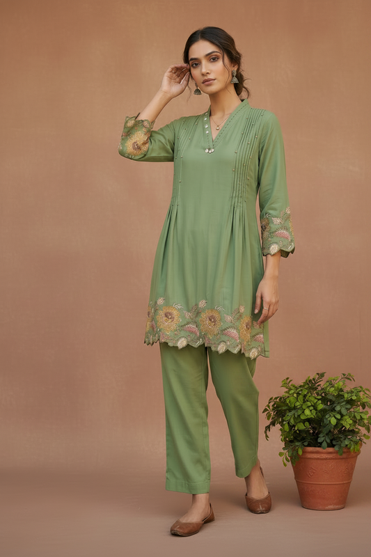Green Tanu green co-ord set for women