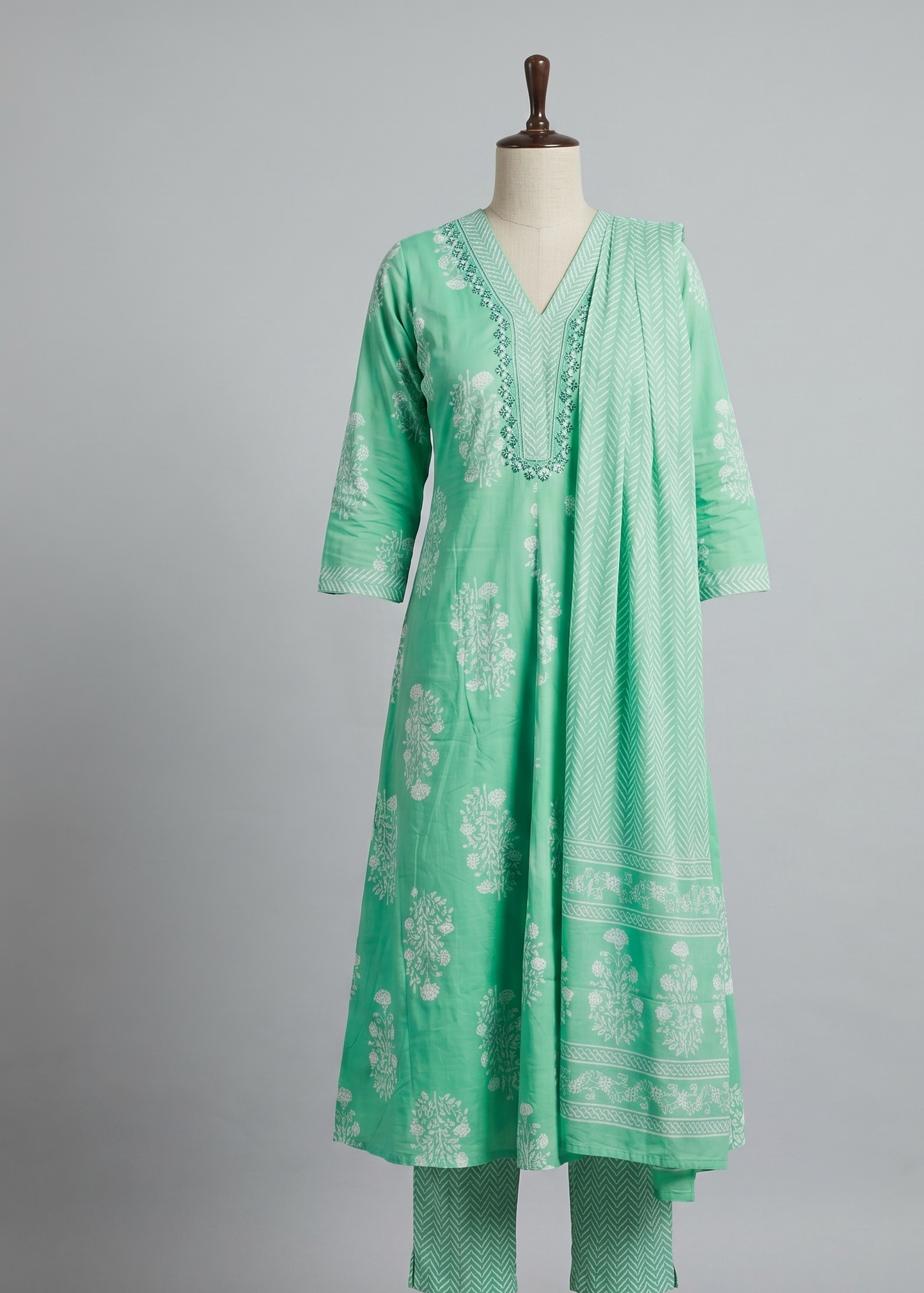 Green Yuvi Anarkali suit set