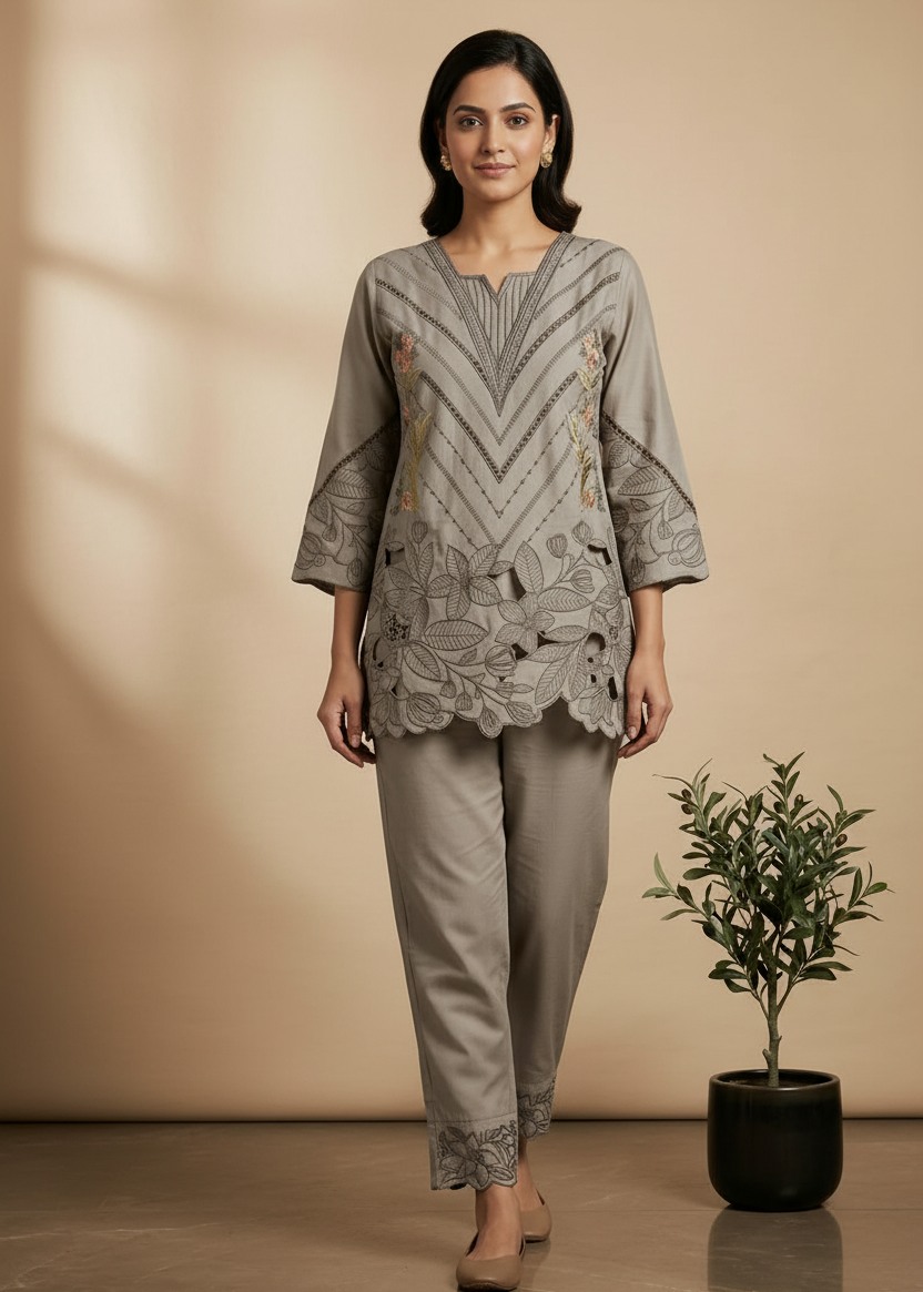 Grey cotton Co-ord set
