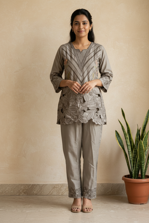 Grey cotton Co-ord set