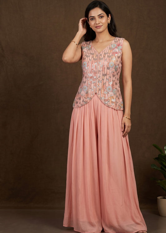 Indo western Crop top and plazzo