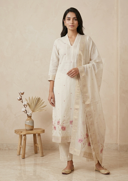 Off white Kumud cotton Suit Set