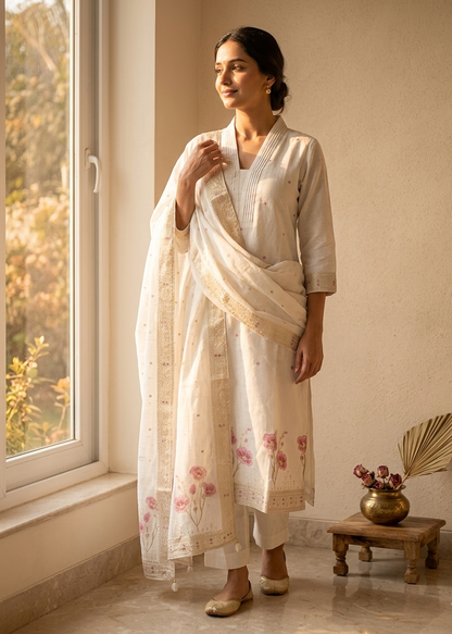 Off white Kumud cotton Suit Set