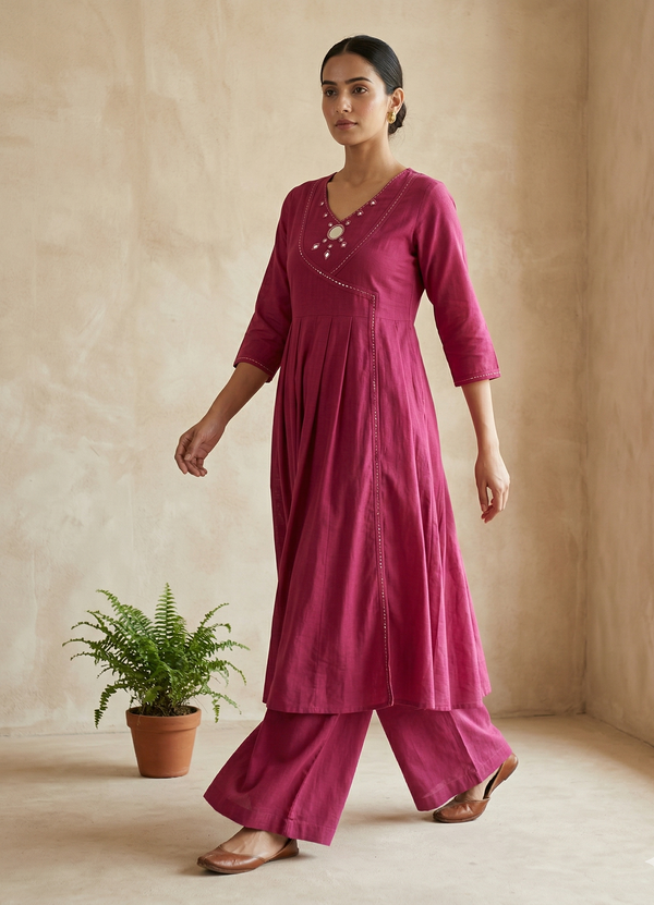 Magenta Ami Flex cotton Anarkali Kurta set