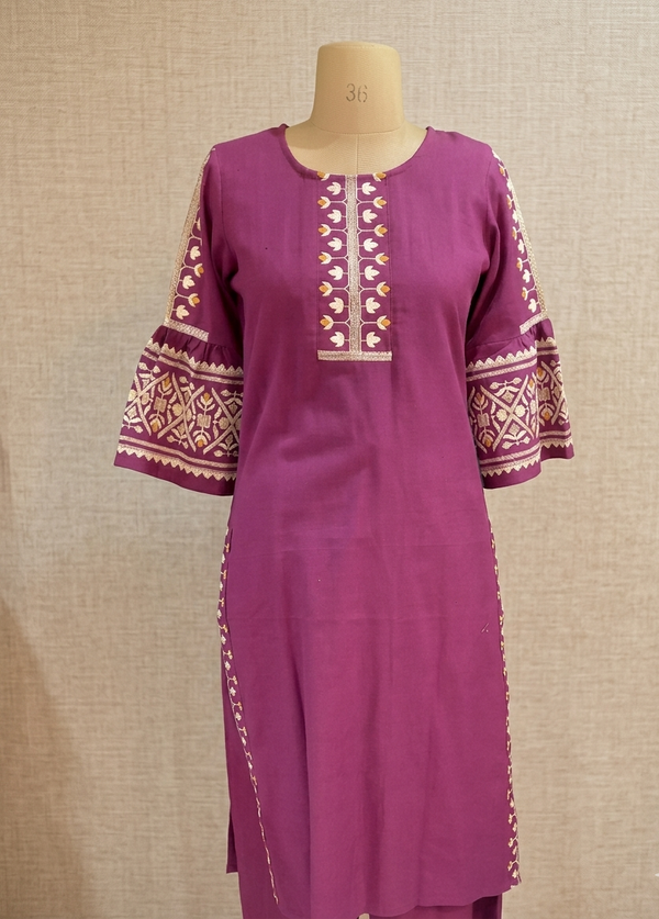 Magenta Elina Flex cotton Kurta Set