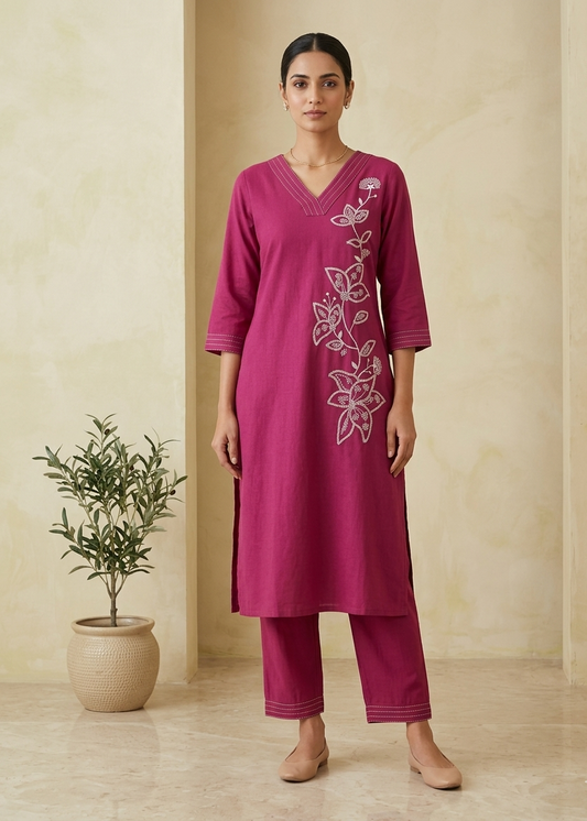 Magenta Hara Kurta Bottom