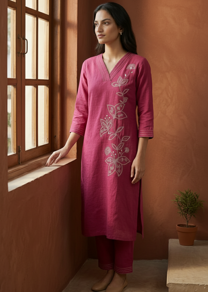 Magenta Hara Kurta Bottom