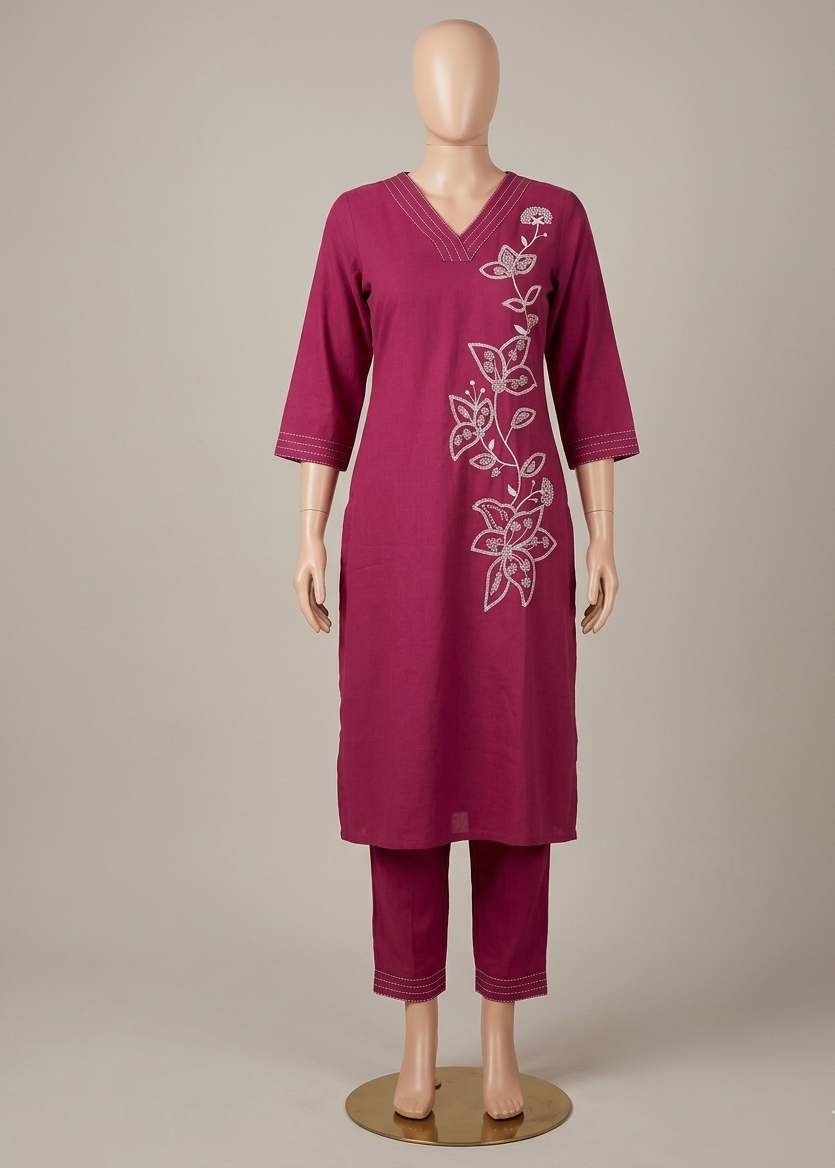 Magenta Hara Kurta Bottom