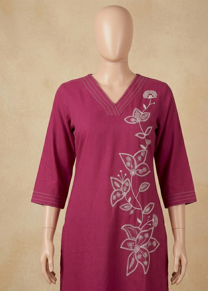 Magenta Hara Kurta Bottom